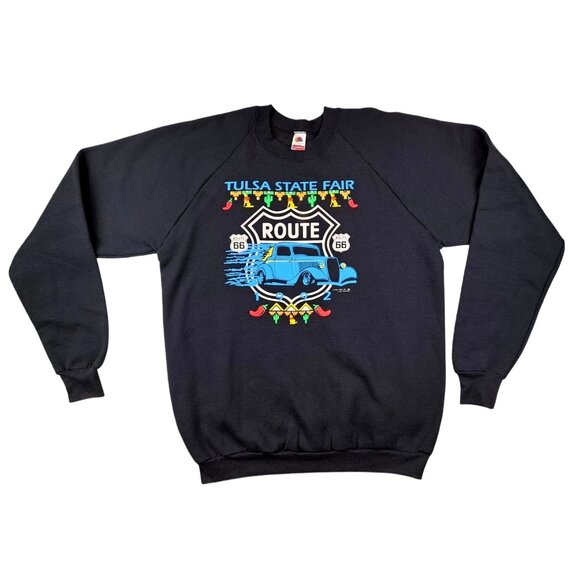 Vintage Tulsa State Fair Sweatshirt Glow In Dark Route 66 XXL New Deadstock 1992 - Picture 1 of 12
